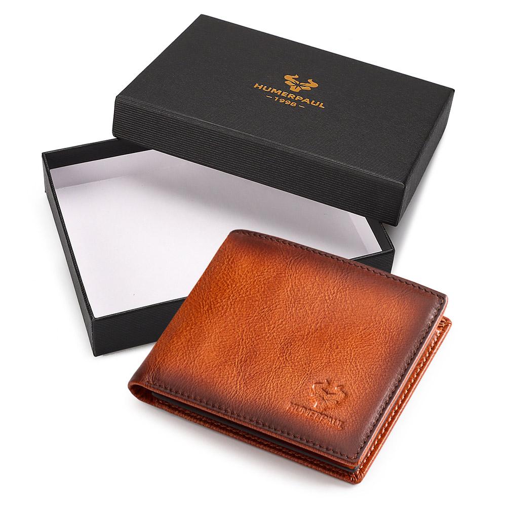 HUMERPAUL Men Wallet Leather Wallet Slim Card Case