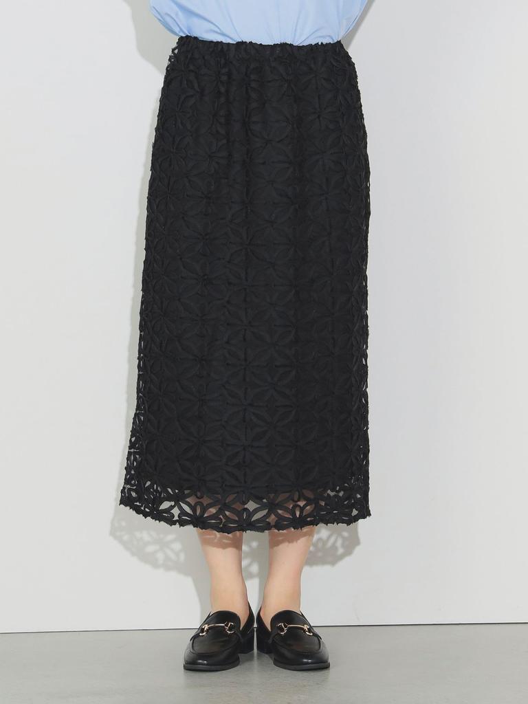Skirt Lace SK BLACK ONE SIZE [BEAMS HEART] P/Embroidered Women's