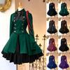 Renaissance Retro Long Sleeve Bow Ruffle Cosplay Dress
