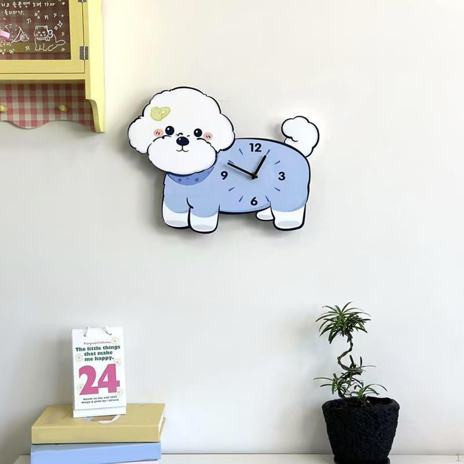 

Bichon Frize Wall Hanging Clock Silent Animal Stylish,Wall Ornament,Decorative for