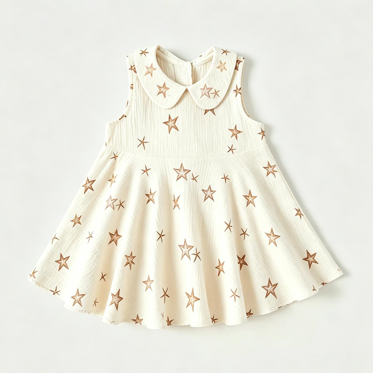 Lovely Baby Girl Dress for Summer Breathable Cotton Sleeveless Dress Kids Girl Clothing 2T 90