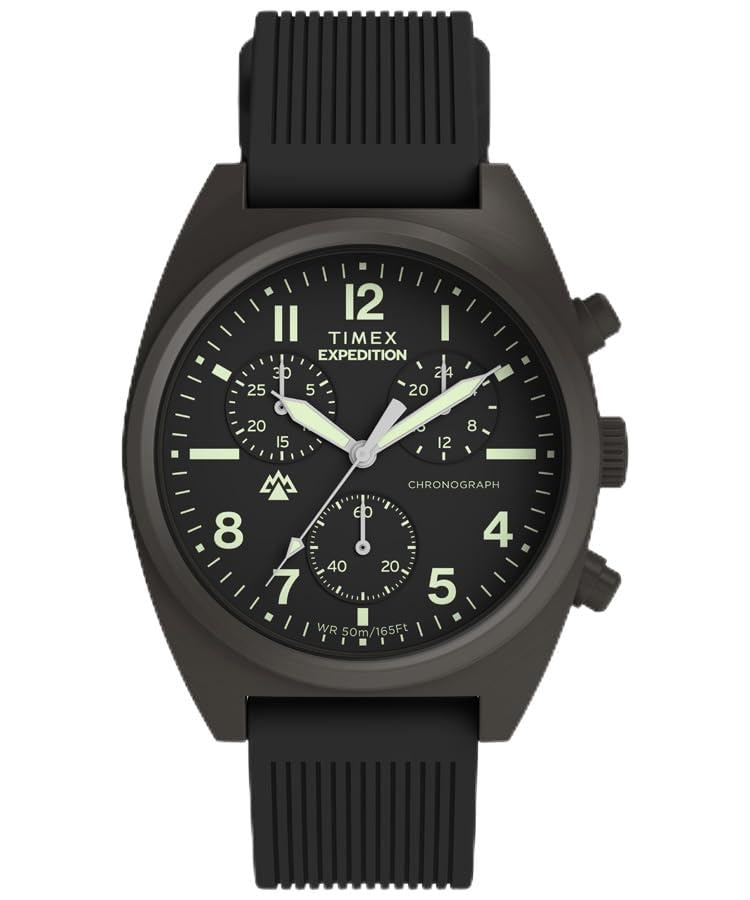 Expedition Capstone Chronograph 50M Water Mineral Black [TIMEX] Watch, Quartz, Resistant, Glass, Dial, TW2Y61000, Men s [Authentic]