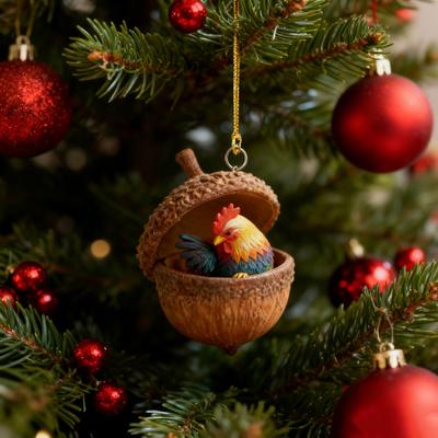 1/8 Stuks Kerst Ornament Eikel Ornament Vakantiefeest Acryl Bosdier Hangende Decoratie Kerstcadeau