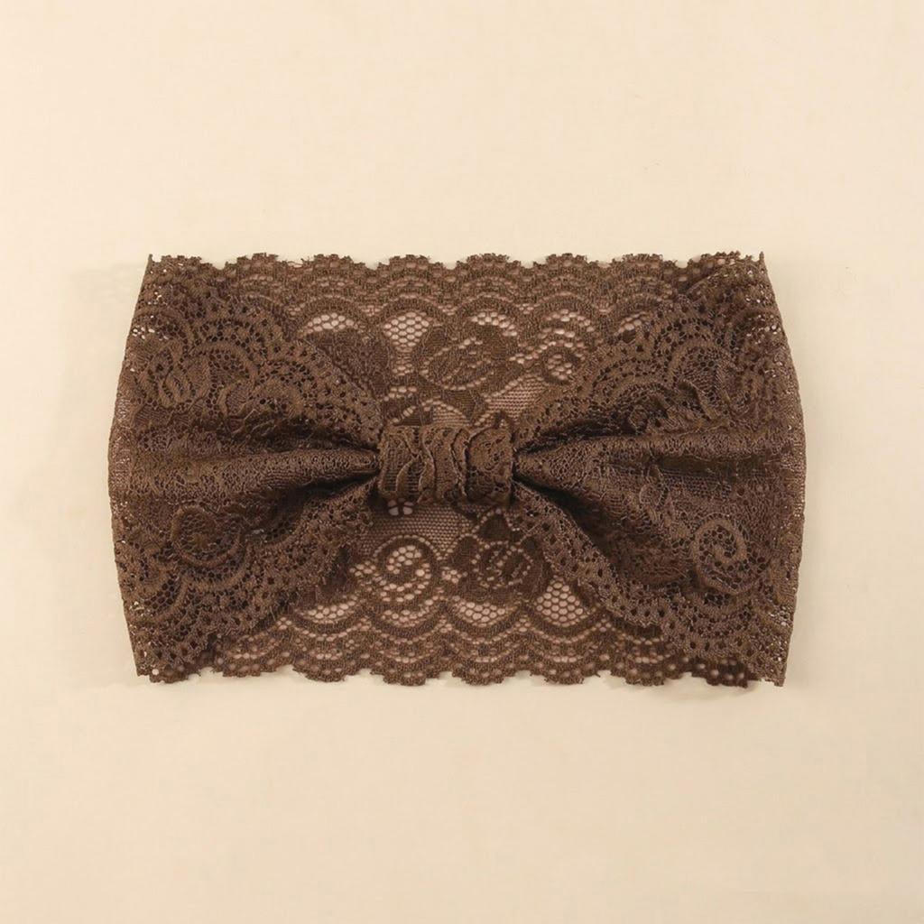 Women's Vintage Lace Hollow Out Wide Elastic Wrap Headband for Casual Everyday Wear