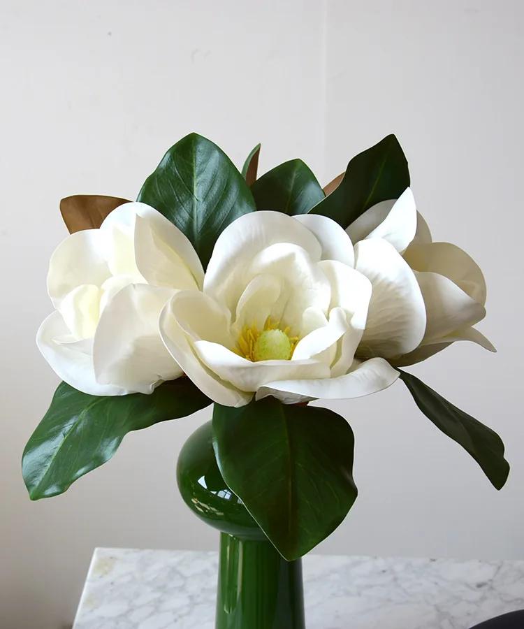 4Pc/lot Large Magnolia Latex Artifical Flowers Wedding Decor Bouquet Orchids Fake Flowers Home Decoration Ornaments Party Floral