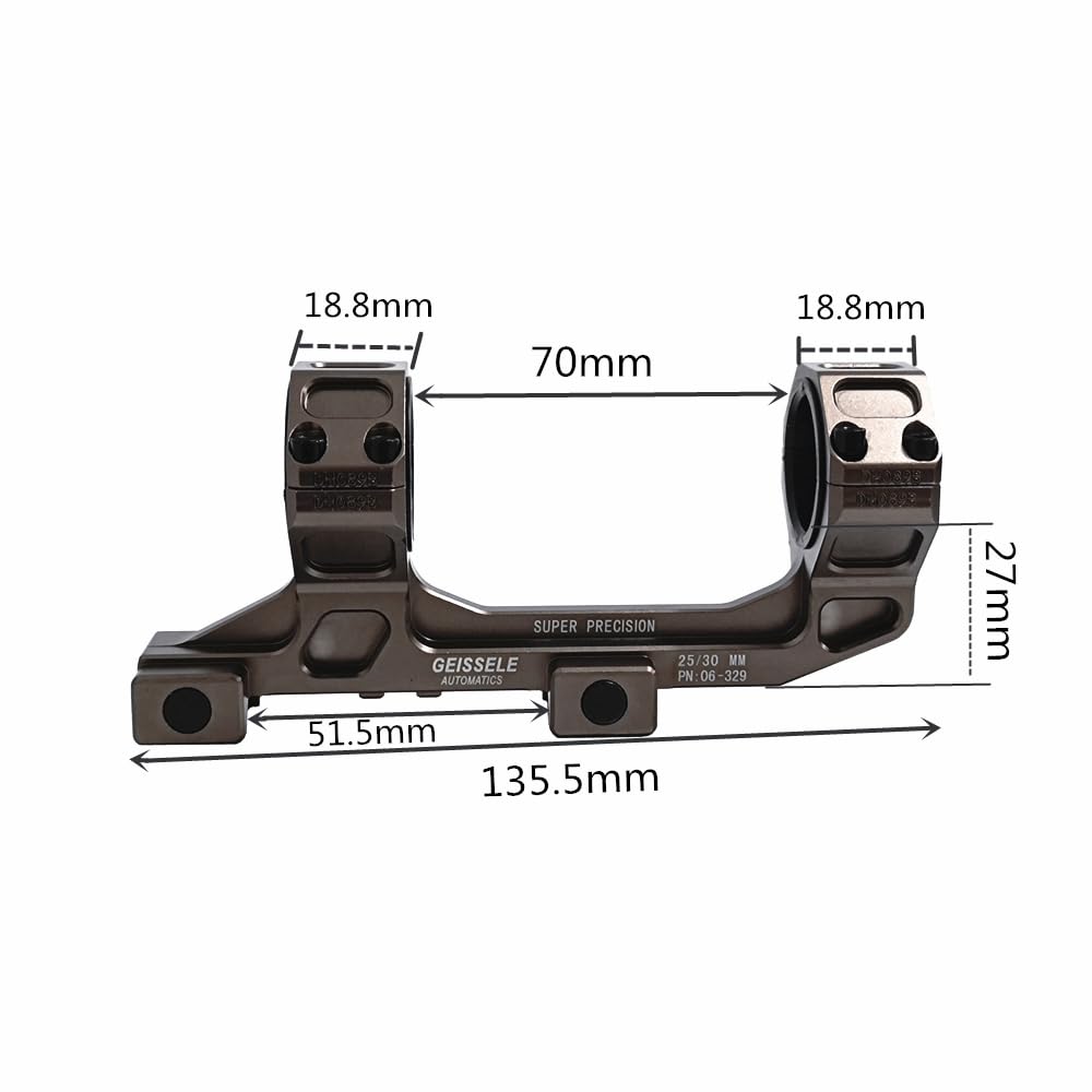 HWZ GEISSELE Type 30mm/25mm Scope Mount Ring Mount Base Spirit Bubble Level (Dark Earth/No Level)