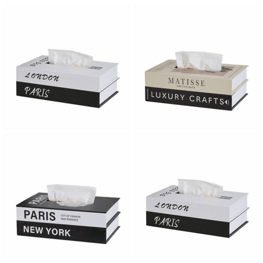 Luxury Book Style Tissue Box Ornaments Napkin Holder Case Organizer Paper Box  Home Decoration