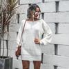 Women's Off-the-Shoulder Lantern Sleeve Knit Sweater Dress - Autumn/Winter Casual European & American Style