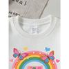 Girls' Crewneck Sweatshirt Rainbow Butterflies Hearts Number Five Machine Washable, Spring And Autumn, Sportswear And Casual Wear