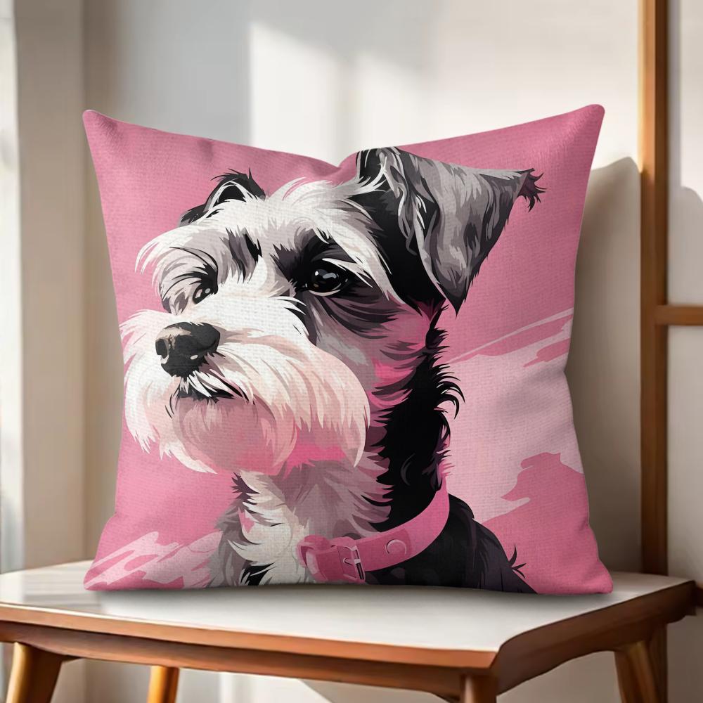 Dog Cushion Cover Natural Linen Organic Fabric DoubleSided Printing Couch Pillow Covers Home Decor Gift