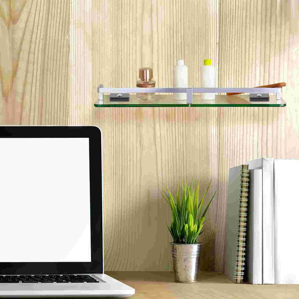 8 Pcs Glass Clip Shelf Brackets Wall Mount Black Shelves Shower Clamp Holder Clips Adjustable Wooden