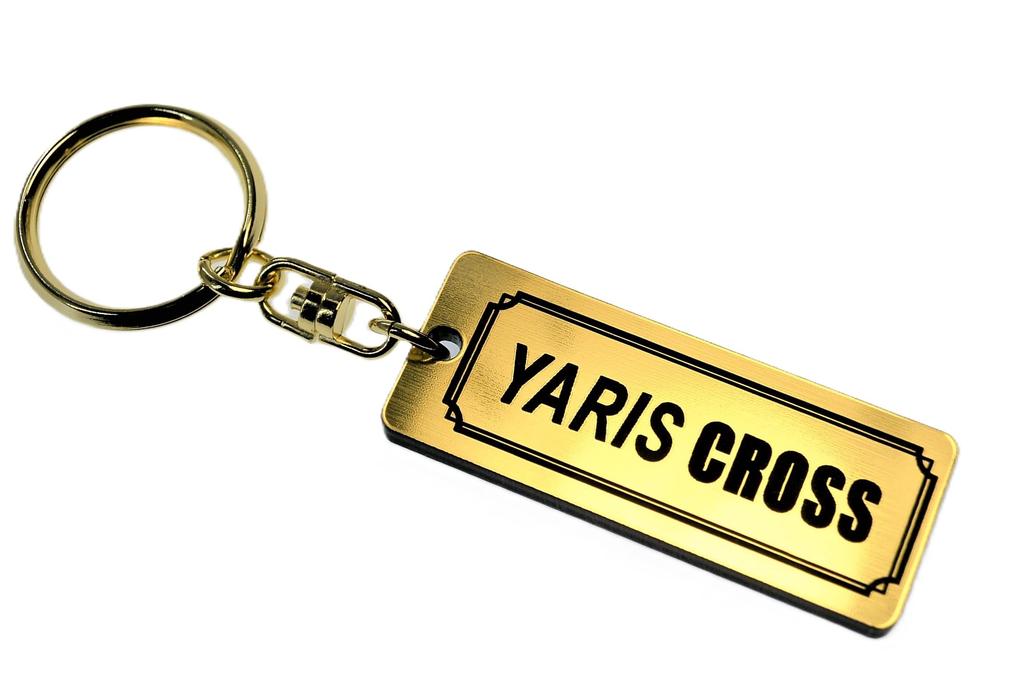 Yaris Cross Gold Black Double Ring Acrylic Original Keychain Late Custom Parts A-609-1 & (Early & Model)