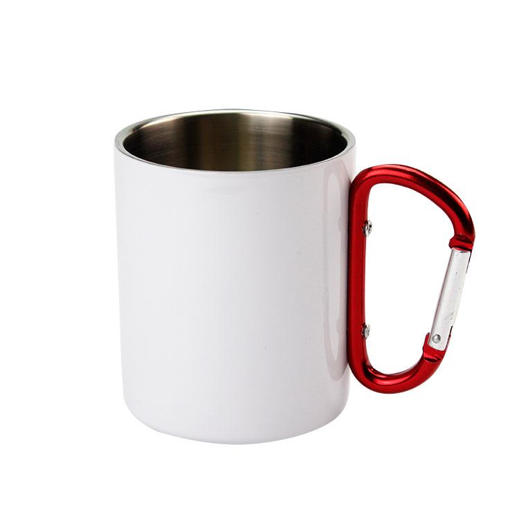 Portable Stainless Steel Cups for Outdoor Adventures-Sublimation Blank Handle Carabiner for Camping Backpacking Hiking