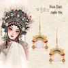 Ancient Gilded Hetian Jade Chinese Earrings: Drama Hua Dan Studs for Women's Qipao/Hanfu.