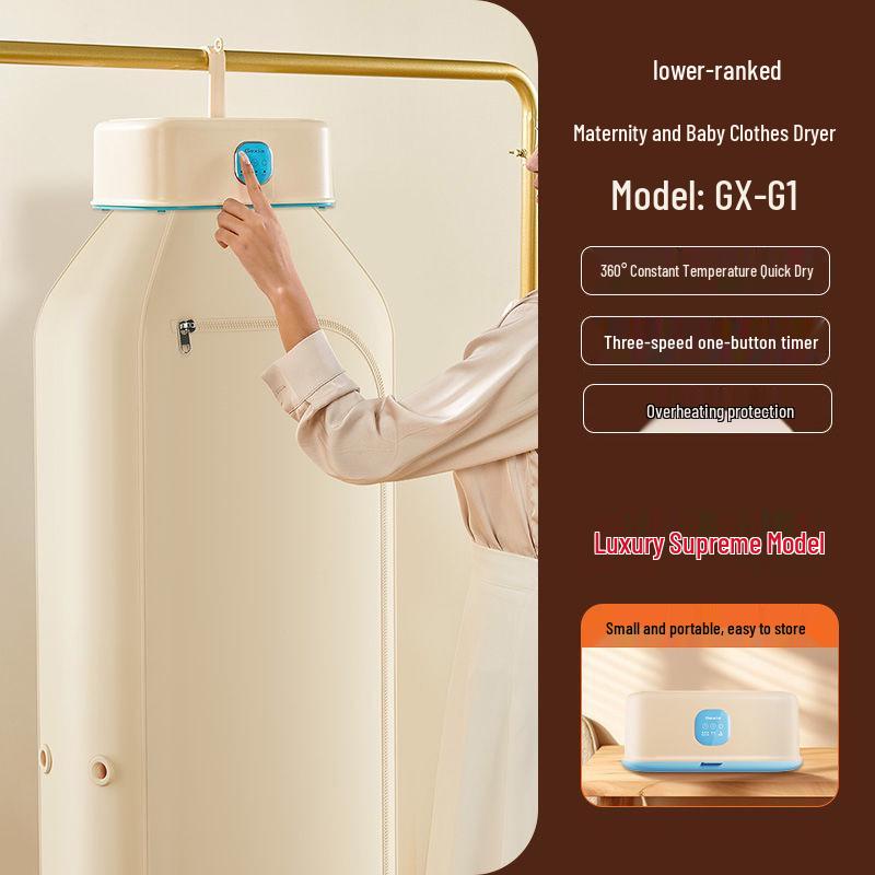 Compact Silent Home Clothes Dryer for Baby Clothes, Quick-Dry with Warm Air