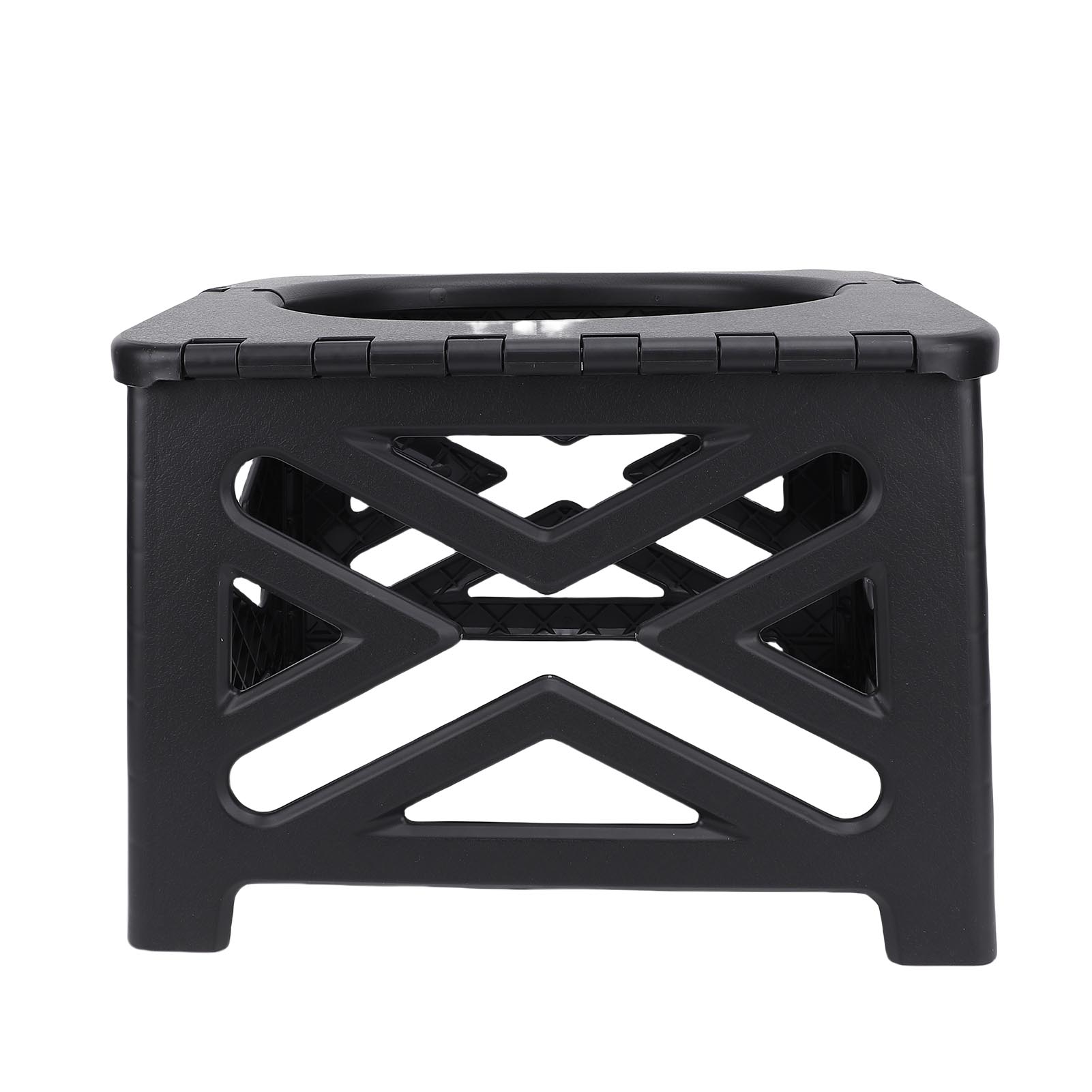 

Портативный походный туалет, складной дорожный туалет с крышкой, грузоподъемность 220,46 фунтов, для походов на открытом воздухе чёрный