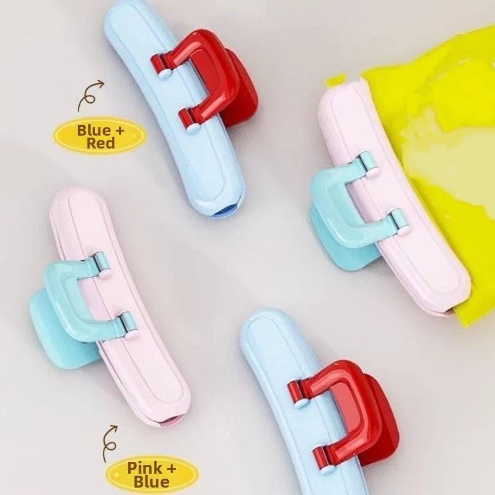 3 Pieces Dopamine Food Sealer Clip Wide Open Decorative Airtight Food Clip Moisture Proof Hanging Hole Bag Sealing Clip Kitchen
