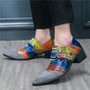 Nuova Tendenza Charme Uomo Colore Misto Patchwork Allacciatura Punte Rialzanti Scarpe Uomo Eleganti Matrimonio Homecoming Calzature