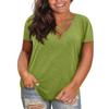 Women Plus Size Casual V Neck Short Sleeve Top Loose Fit Basic Tee Soft Fabric Comfortable Design for Daily Wear