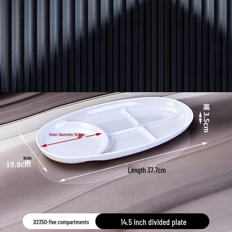 Commercial Melamine 5-Compartment Divided Dining Tray