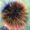 13 15 cm DIY Naturfarbe Echte Waschbärfell Pompons Für Taschen Gestrickte Mütze Hüte Echtes Fuchs Fell Pompon