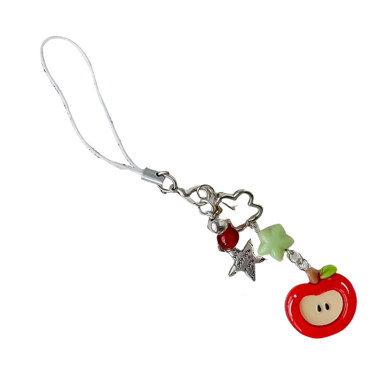 

Элегантный шнурок-подвеска для телефона, красочный брелок с бусинами в виде фруктов, стильный брелок, модный кулон для сумки/кошелька для женщин, девушек B красный