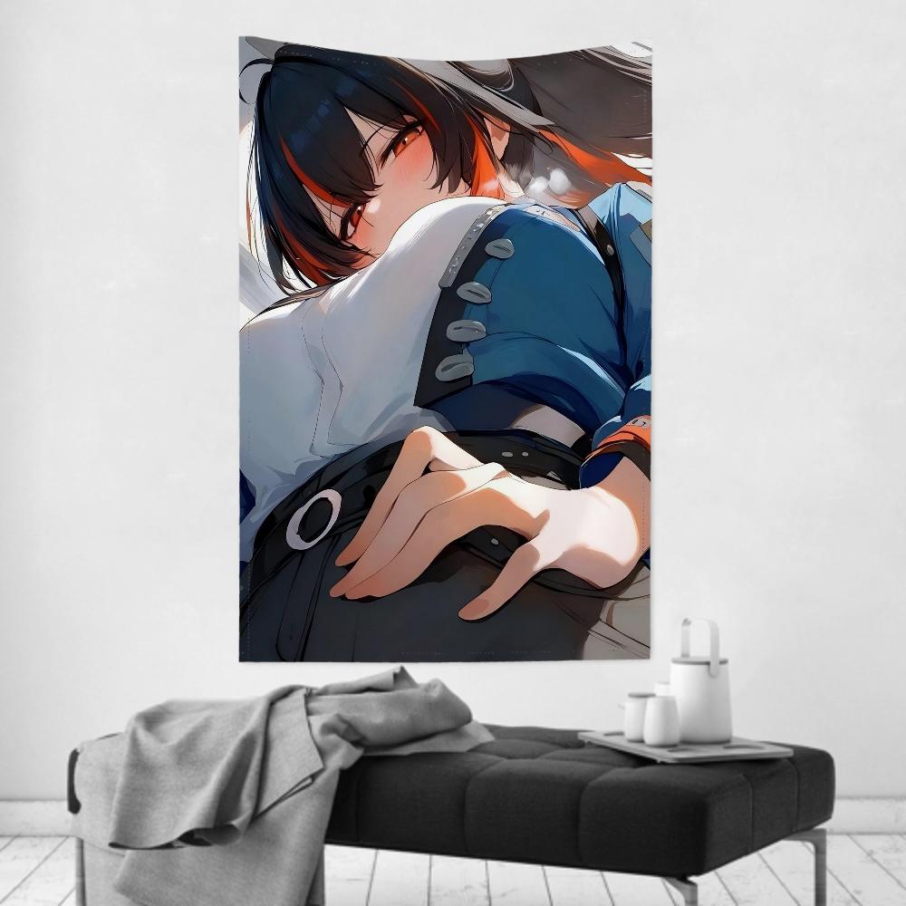 Game Anime Zhu Yuan Tapestry Room Decor ZZenless Zone Zero Wall Cloth Party Hanging Background Room Decor Baby Room