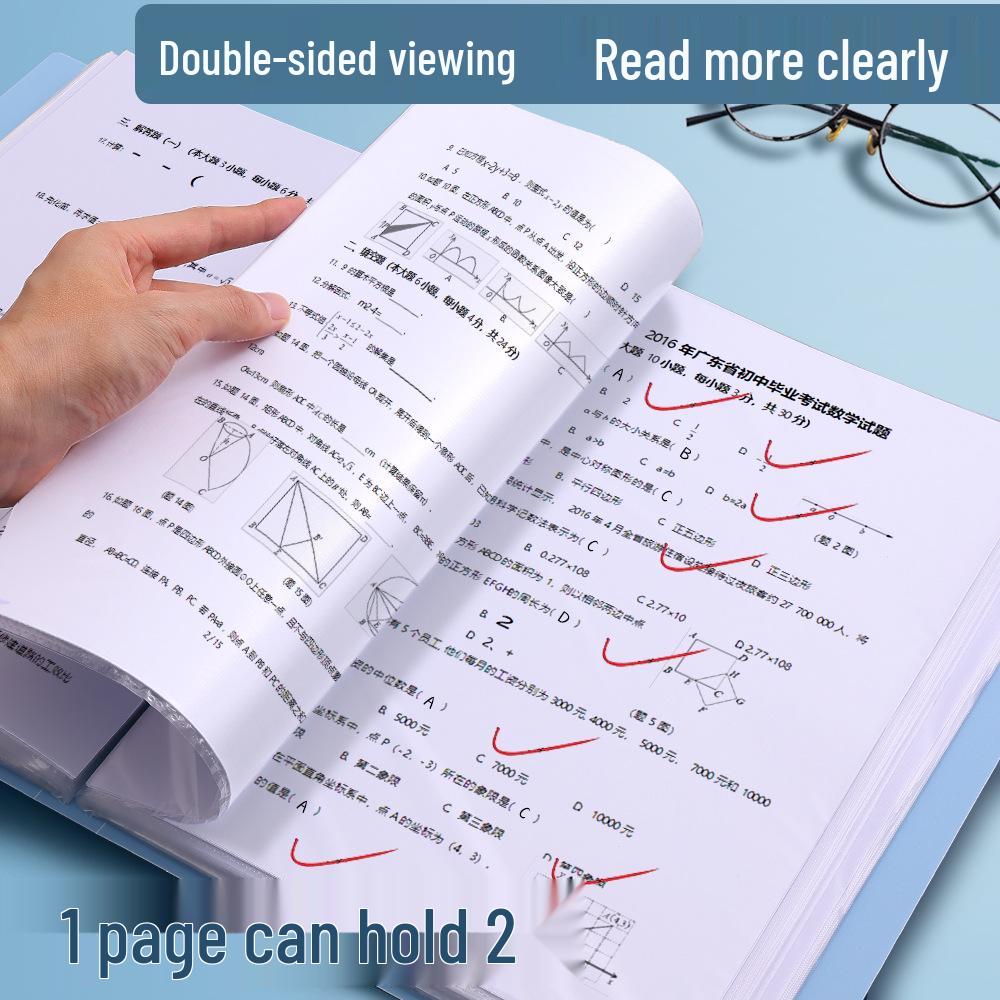 A4 Morandi Data Book: Transparent Inner Page Multi-Layer PP Folder for Office File Storage.