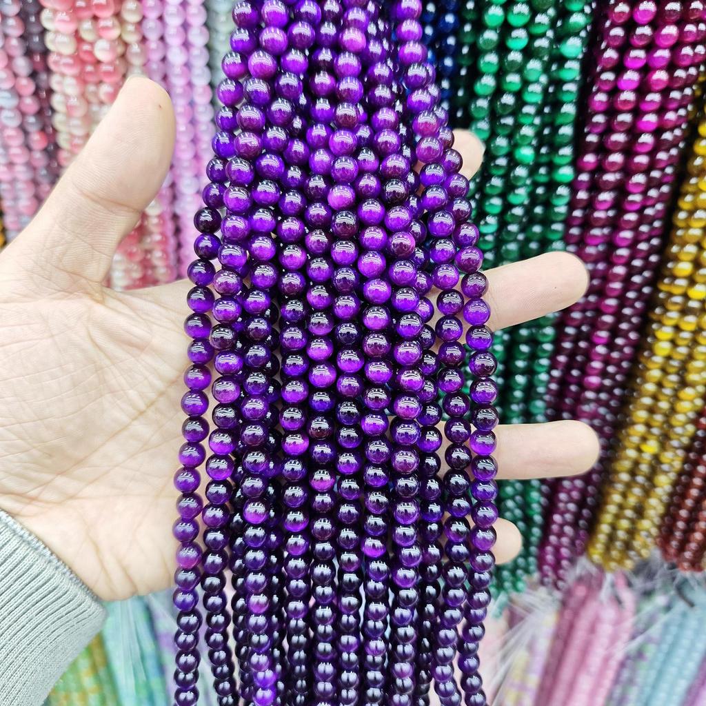 8mm Cat's Eye Stone Beads: Single, Double, Triple-Color, DIY Jewelry Round Beads
