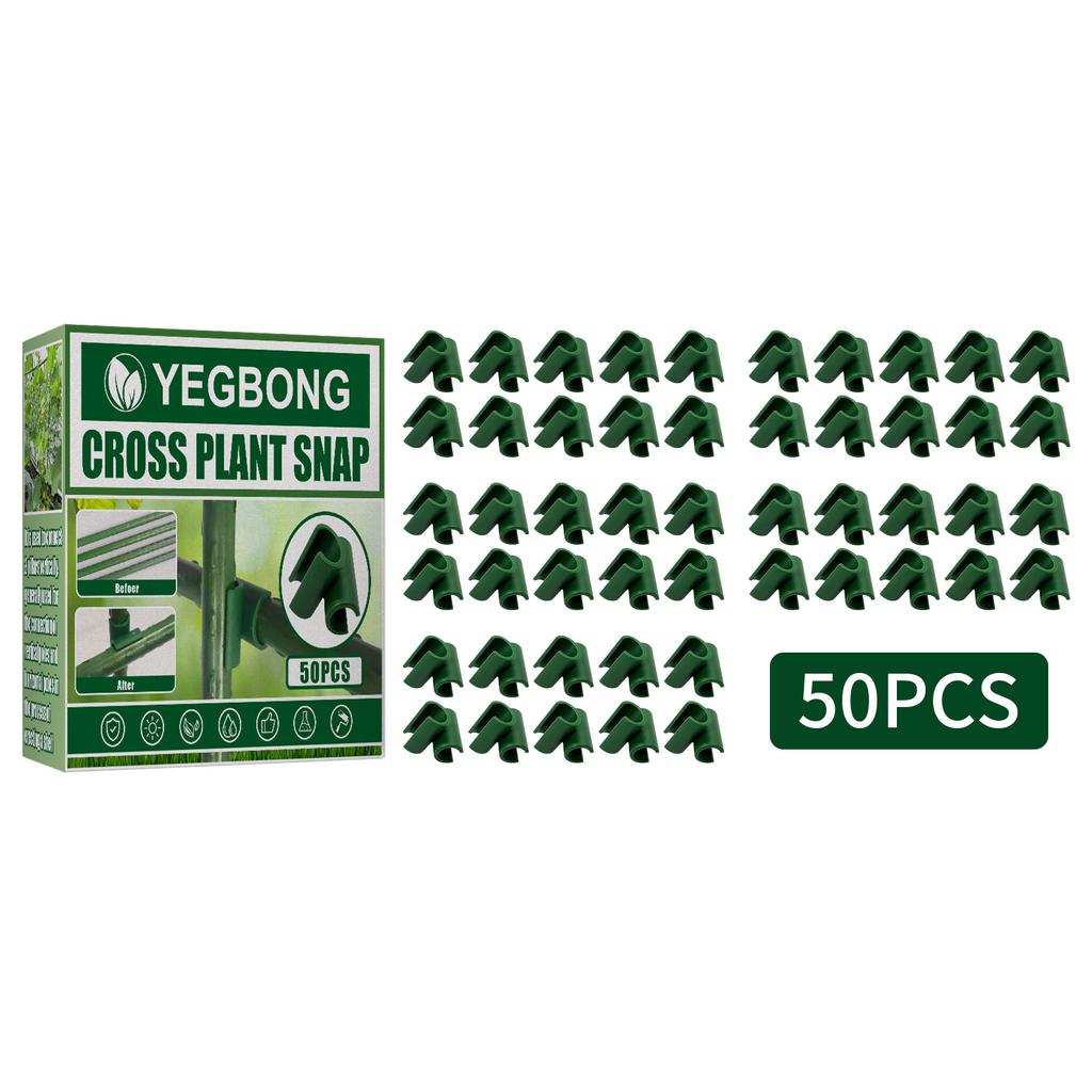 50PCS Plant Support Clips for Garden Trellis, Durable Plastic Cross Plant Snap, Easy to Use for Climbing Plants