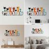 Geometric Cat Metal Wall Ornament Modern for Living Room, Entryway