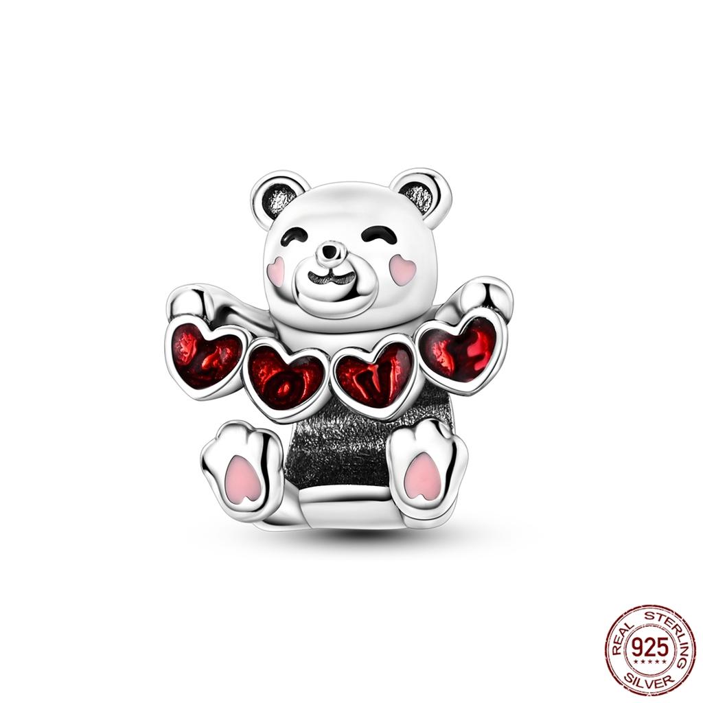 Copper Elephant Gathering Panda Pendant Charms Beads Fitoriginal Bracelet Diy Birthday Jewelry Gifts For Women