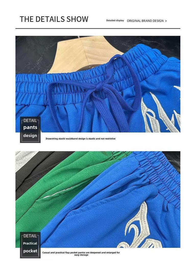 Men's Summer Basketball Shorts - Trendy Hip-Hop Style, Loose Fit, Embroidered Sport Shorts
