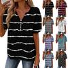 Women's Fashionable Casual Floral Print Button V-neck Short-sleeved Top