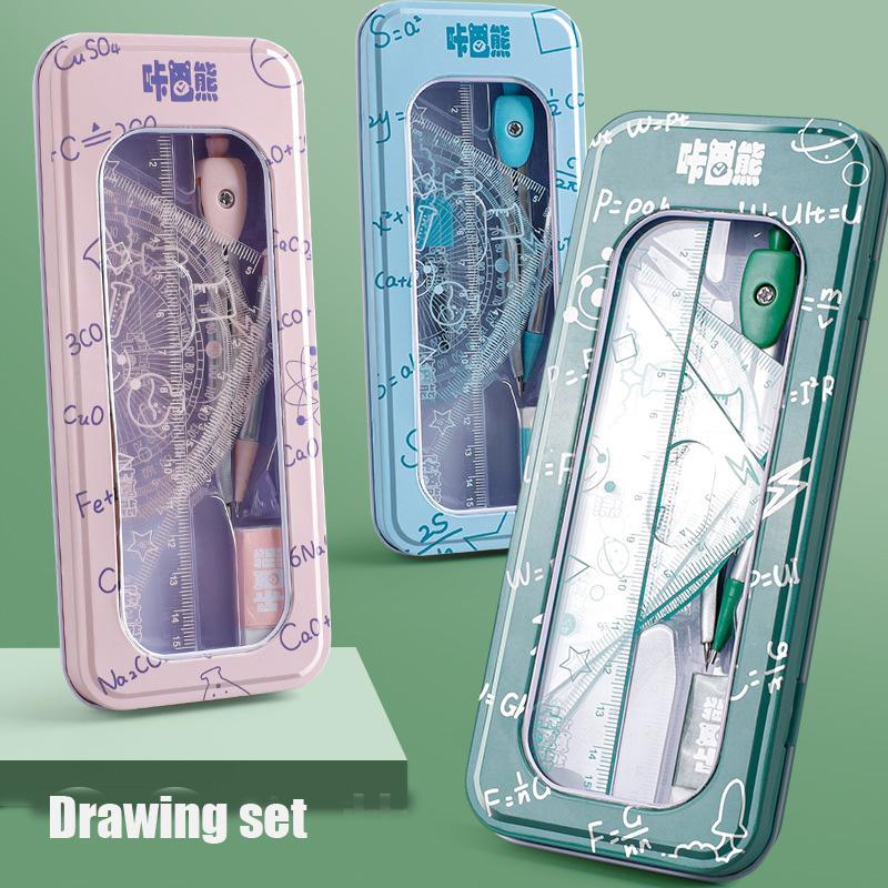 8pcs Drawing Set Compass Ruler Protract Learning Tools Mathematical Stationery Math Drawing Set For Students Drawing Accessories