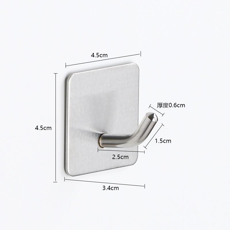 304 Stainless Steel Hooks, No Punching, Bathroom Clothes Hooks, Metal Adhesive Hooks, Bathroom