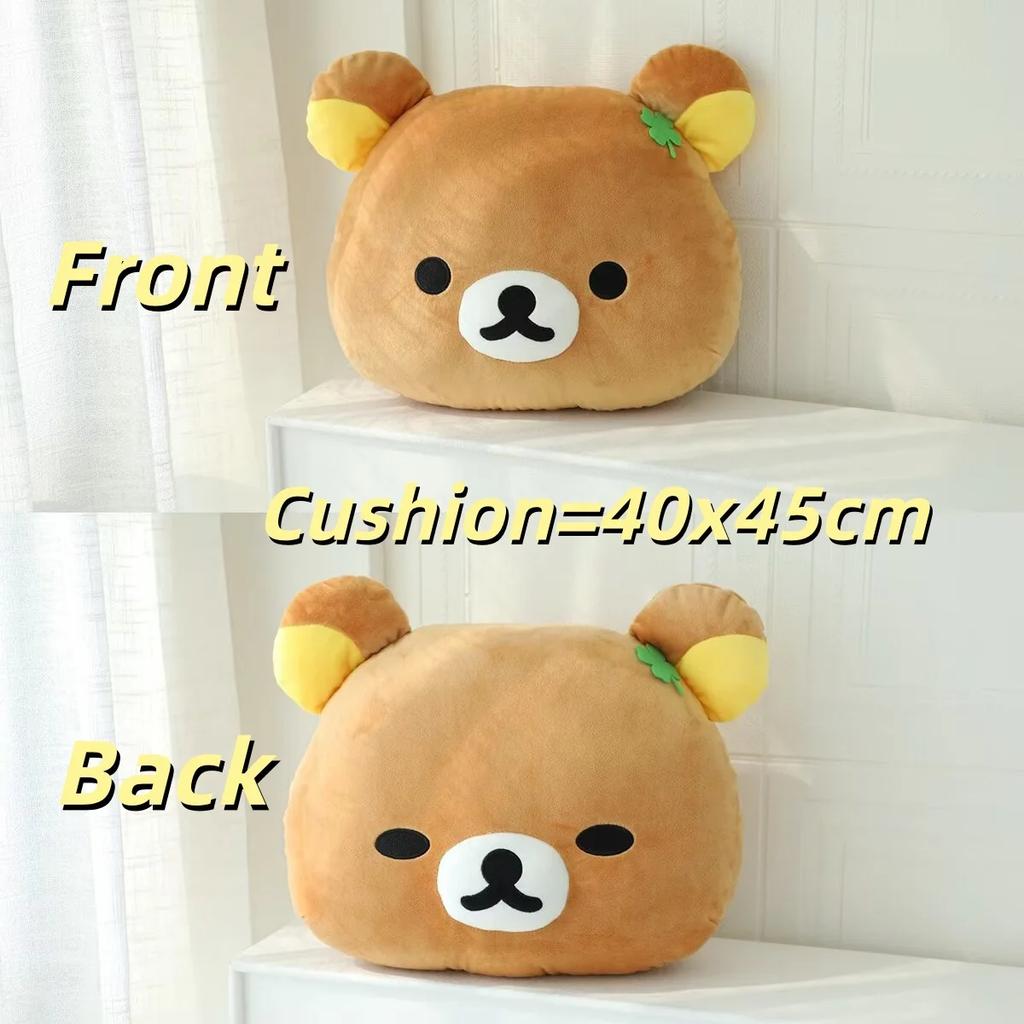 Rilakkuma Car Headrest Neck Pillow Kawaii San-X Rilakkuma Plush Car Neck Support Cushion Seat Belt Cover Car Accessories Girl