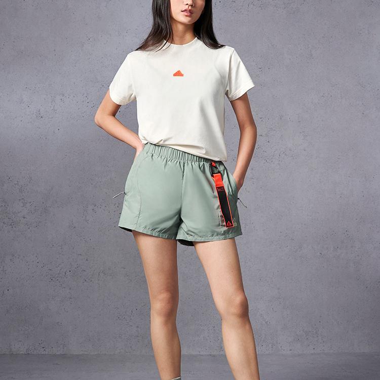 Adidas Outlets Logo Print Casual Round Neck Pullover Short Sleeve T-Shirt Women T-Shirts Han-Jade-White IS4287