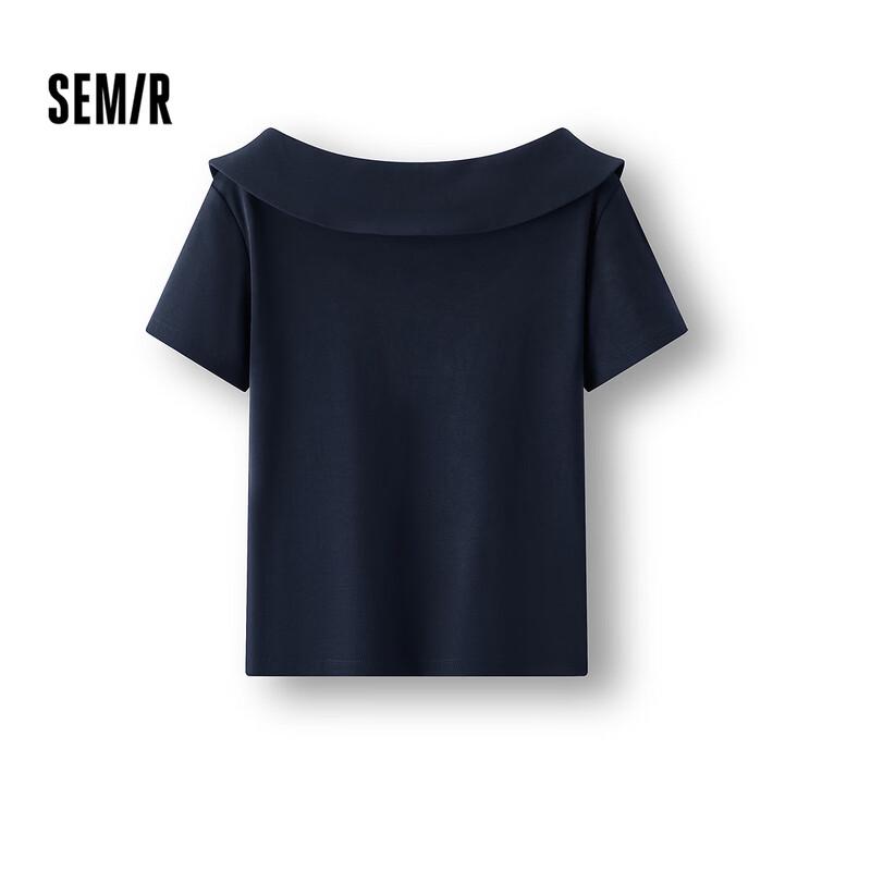 Semir Women's Doll Collar Slim Fit Short Sleeve Polo Shirt