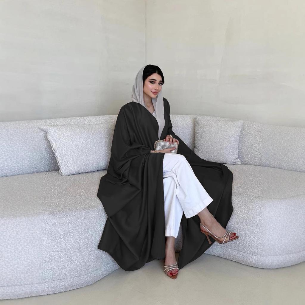 Damen Frühling/Sommer Robe Jacke Mode Weiches Licht Geschmiedet Fledermaus-ärmeln Kleid