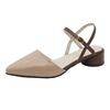 Sandals women's new spring and summer new European and American pointed head bag head word with medium heel thick heel shoes