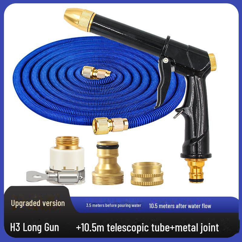 High-Pressure Car Wash Water Gun Set with Telescopic Hose and Garden Cleaning Nozzle