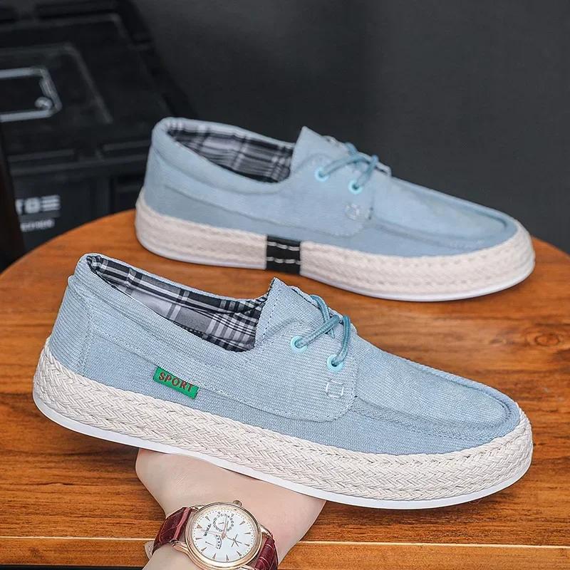 Men  Summer Canvas Shoes Breathable Comfortable Casual Shoes Outdoor Walking Sneakers Loafers for Men Vulcanized Shoes