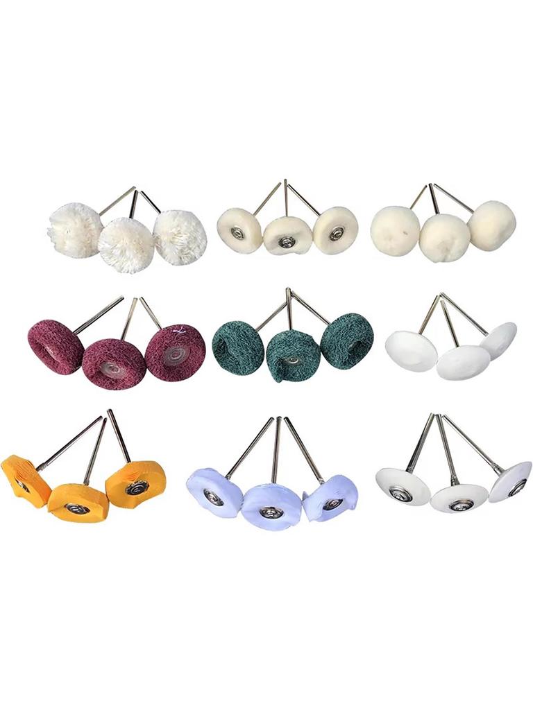 Small Grinding Head Scouring Pad with Wool, Cloth, and Nylon Fiber Polishing Wheels