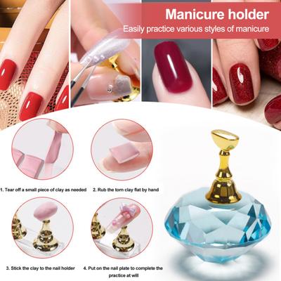 2Pcs Acryl Nagel Display-ständer DIY Nagel Strass Halter Magnetische Praxis Steht Falsche Nagel Spitze Maniküre Werkzeug