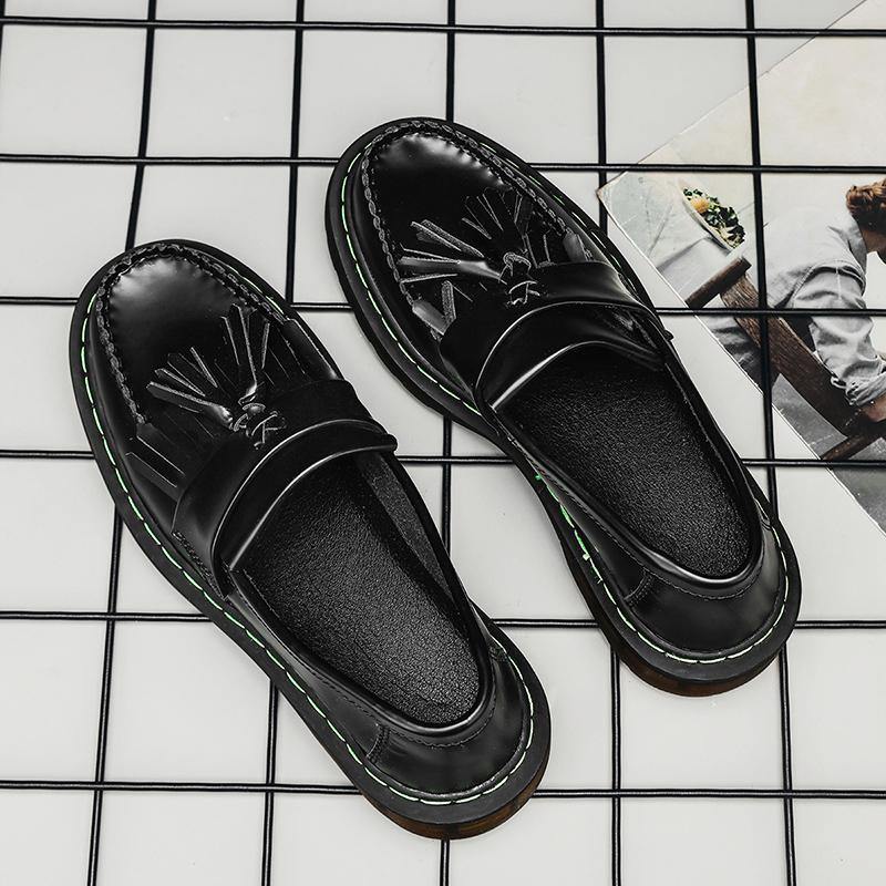 Fashion Stylish Leather Slip-on Lazy Shoes Summer Lightweight Mens Loafers Handmade Soft Casual Shoes Leisure Walk Male Driving Footwear