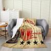 Movie Night Popcorn Printed Blanket for Sofa Bed Travel Camping Living Room Office Conditioning Blanket for All Seasons Gifts