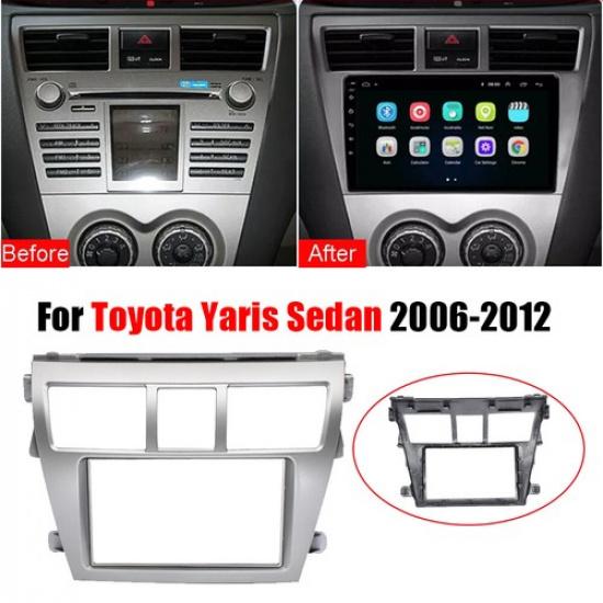 Fit 2006-12 Toyota Yaris Sedan 7-Inch Stereo Frame Radio Fascia Panel Bezel Trim