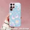 2DFlat Samsung electroplated tempered glass phone case,Pastel Stars and Cherries DesignSuitable for Galaxy S26 S23 S24FE S25ULTRA S22 S21