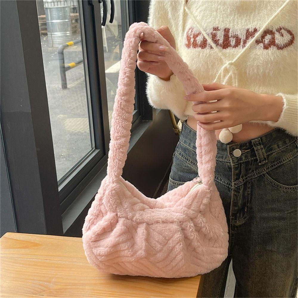 

Меховые сумки большой емкости повседневная сумка для покупок для женщин и девочек белый